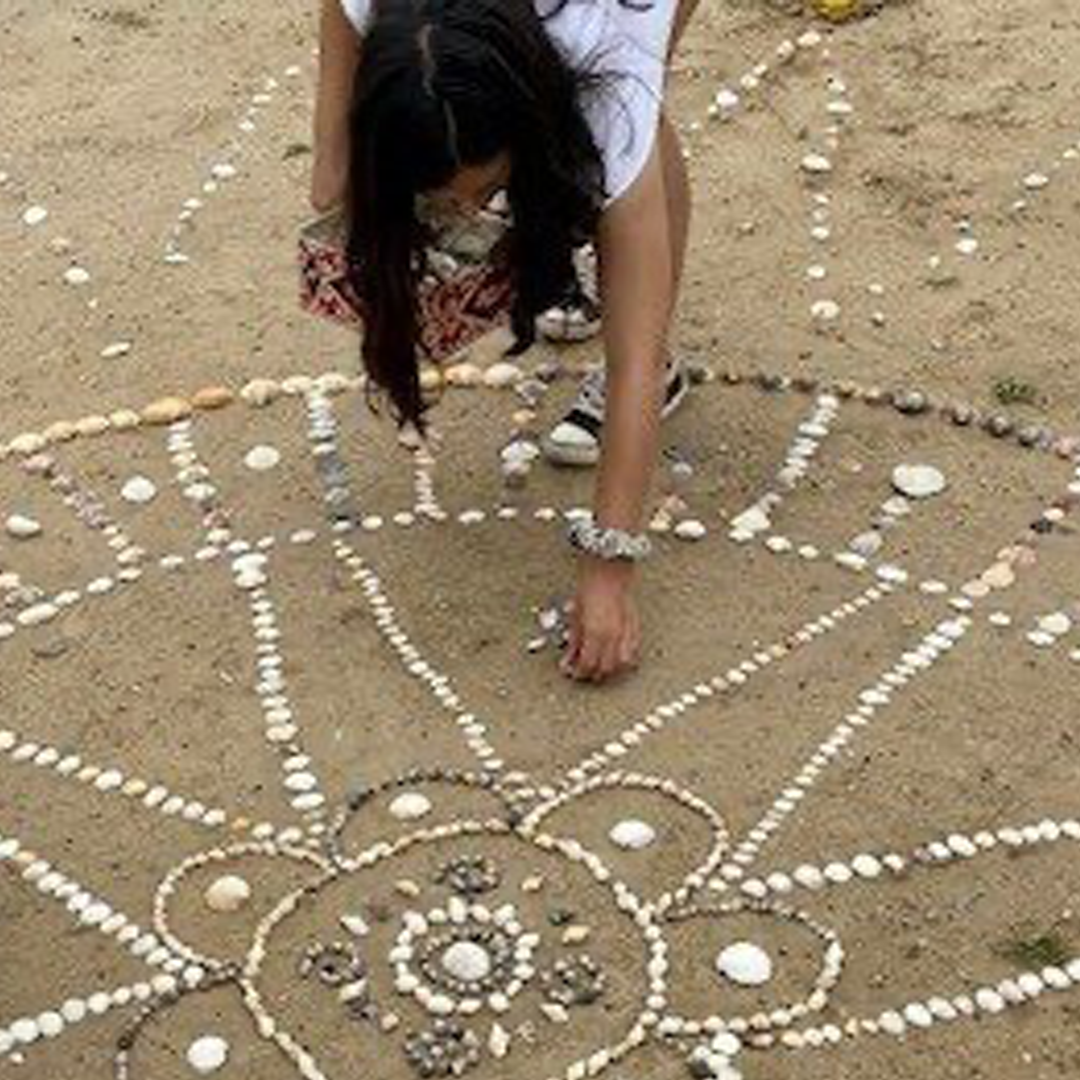 krijten op de stoep fleurig en gezellig